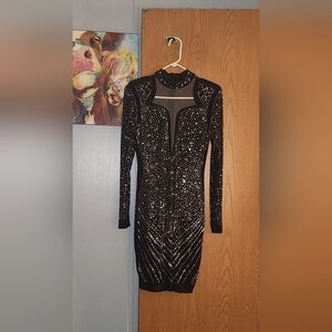 Elegant Black Sequin Dress
